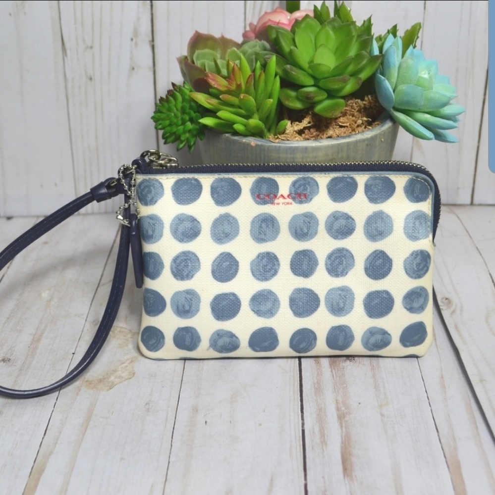 Coach coated canvas wristlet